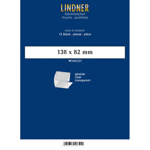 Bandes Klemmfix double soudure 138 x 82 mm pour blocs de timbres. Fond - Transparent