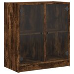 vidaXL Armoire latérale avec portes en verre chêne fumé 68x37x75 5 cm