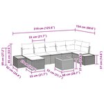 vidaXL Ensemble de canapé de jardin de 8 pièces avec coussins gris en poly rattan