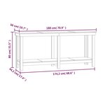 vidaXL Banc de travail Marron miel 180x50x80 cm Bois de pin massif