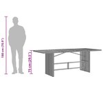 vidaXL Table de jardin avec dessus en verre gris résine tressée