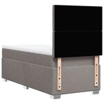 vidaXL Sommier à lattes de lit avec matelas Taupe 90x190 cm Tissu
