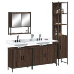 vidaXL Ensemble de meubles de salle de bain 4 Pièces Chêne marron