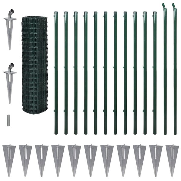 vidaXL Clôture Euro Acier 25 x 1 7 m Vert