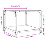 vidaXL Tables basses avec dessus en verre noir 2 Pièces 50x50x40 cm acier