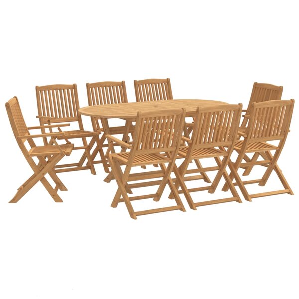 vidaXL Ensemble à manger de jardin 9 Pièces bois d'acacia solide