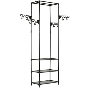 vidaXL Porte-vêtements Acier et tissu non-tissé 55x28 5x175 cm Noir