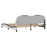 vidaXL Cadre de lit avec lumières LED blanc noir 200x200 cm similicuir