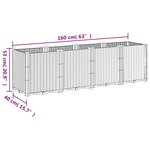 vidaXL Jardinière gris clair 160x40x53 cm polypropylène