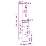 vidaXL Buffet haut Blanc 34 5x34x180 cm Bois d'ingénierie