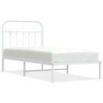vidaXL Cadre de lit métal avec tête de lit blanc 90x200 cm