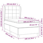 vidaXL Sommier à lattes de lit et matelas Gris clair 100x200cm Velours