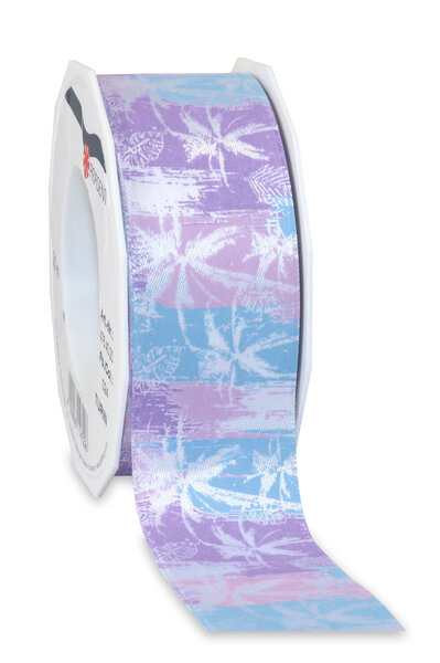 Ruban avec palmier turin 20-m-rouleau 40 mm lilas