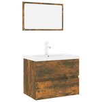 vidaXL Meubles de salle de bain Chêne fumé Bois d'ingénierie
