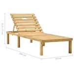 vidaXL Chaise longue de jardin avec table et coussin Pin imprégné