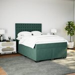 vidaXL Sommier à lattes de lit et matelas Vert foncé 160x200cm Velours