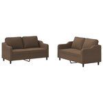 vidaXL Ensemble de canapés 2 Pièces avec coussins Marron Tissu