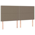 vidaXL Sommier à lattes de lit et matelas et LED Taupe 160x200cm Tissu