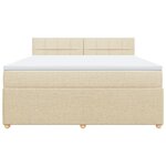 vidaXL Sommier à lattes de lit avec matelas Crème 180x200 cm Tissu