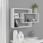vidaXL Étagères murales blanc brillant 104x20x58 5 cm bois ingénierie