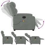 vidaXL Fauteuil inclinable de massage électrique gris clair velours