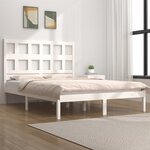 vidaXL Cadre de lit Blanc Bois de pin massif 180x200 cm Super King