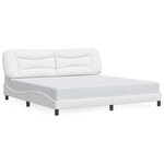 vidaXL Cadre de lit avec lumières LED blanc 200x200 cm similicuir