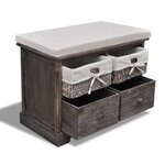 vidaXL Banc de rangement Marron 62x33x42 cm Bois de paulownia