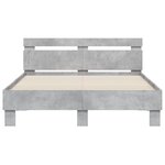 vidaXL Cadre de lit avec tête de lit gris béton 135x190 cm