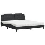 vidaXL Lit avec matelas noir 180x200 cm similicuir