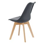 lot de 2 chaises siège de salle à manger scandinave cuisine plastique synthétique gris 03_0002770