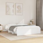vidaXL Cadre de lit sans matelas blanc 160x200 cm bois d'ingénierie