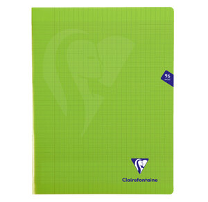 Cahier MIMESYS Piqué Polypro 24 x 32 cm 96 pages 90g Séyès Vert CLAIREFONTAINE