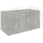 vidaXL Armoire murale Gris béton 80x39x40 cm Bois d'ingénierie