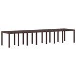 Ensemble de salle à manger de jardin de 17 pièces avec coussins marron poly rattan