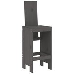 vidaXL Ensemble de bar de jardin 9 Pièces gris bois de pin massif