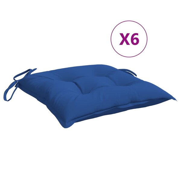 vidaXL Coussins de chaise lot de 6 bleu 40x40x7 cm tissu oxford