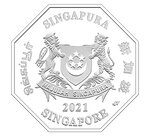 Pièce de monnaie 5 Dollars Singapour 2021 1 once argent BE – Année du Bœuf