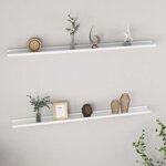 vidaXL Étagères murales 2 Pièces Blanc 115x9x3 cm