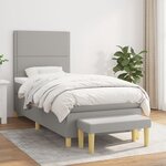 vidaXL Sommier à lattes de lit avec matelas Gris clair 100x200cm Tissu