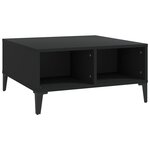 vidaXL Table basse Noir 60x60x30 cm Aggloméré