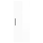 vidaXL Buffet haut Blanc brillant 34 5x34x180 cm Bois d'ingénierie