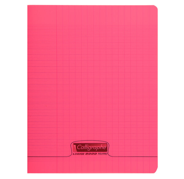 Cahier piqué POLYPRO 17x22 cm 140 p séyès 90g Rouge CALLIGRAPHE