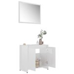 vidaXL Ensemble de meubles de bain 3Pièces Blanc brillant Bois ingénierie