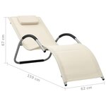 vidaXL Chaises longues Textilène 2 Pièces Crème et gris