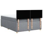 vidaXL Sommier à lattes de lit avec matelas Gris clair 140x190cm Tissu