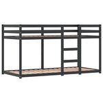 vidaXL Lit superposé avec rideaux blanc/noir 90x200 cm bois pin massif