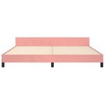 vidaXL Cadre de lit et tête de lit sans matelas rose 200x200cm velours