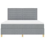 vidaXL Lit avec sommier à ressorts et matelas en tissu gris clair super king