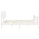 vidaXL Cadre de lit avec tête de lit blanc 200x200 cm bois massif